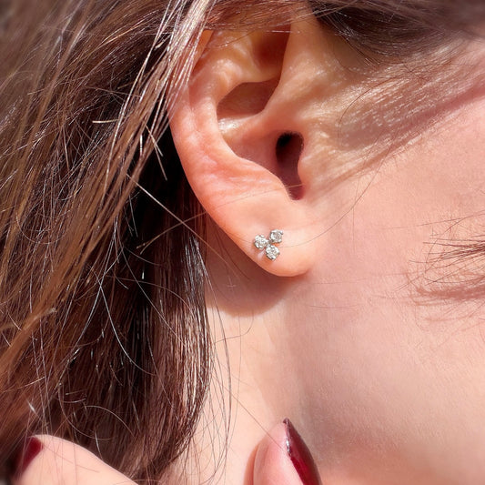 Annalise 9ct Diamond Trefoil Earrings