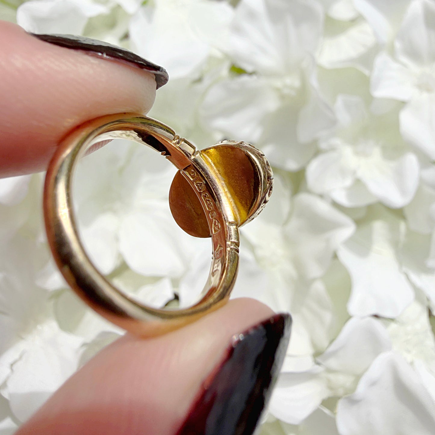 Hattie 9k Victorian Antique Opaline Ring