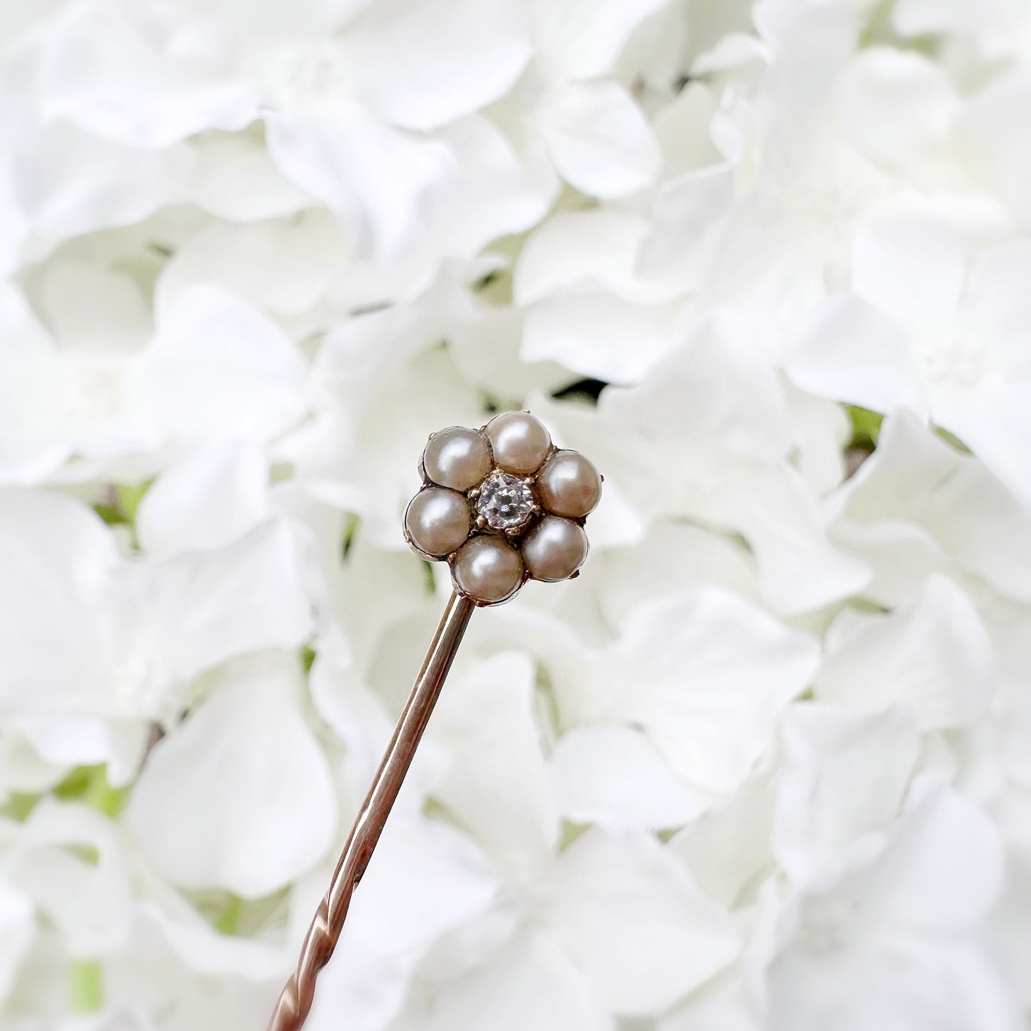 Winnie 9ct Victorian Diamond and Pearl Pendant