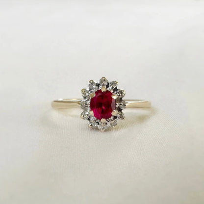 Mia Ruby and Diamond Ring Peach and Willow