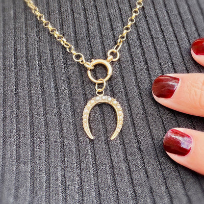 Eliza 9k Lucky Horseshoe Antique Pendant
