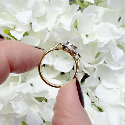 Asteria Celestial 18k Gold Opal Diamond Starburst Ring