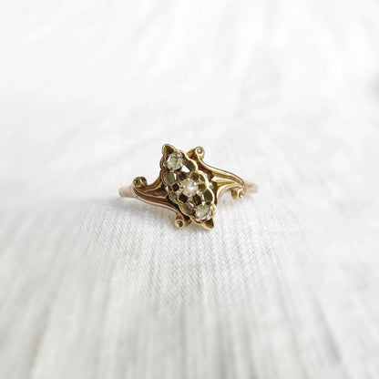 Trinity Pearl and Diamond Ring Peach and Willow