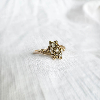 Trinity Pearl and Diamond Ring Peach and Willow