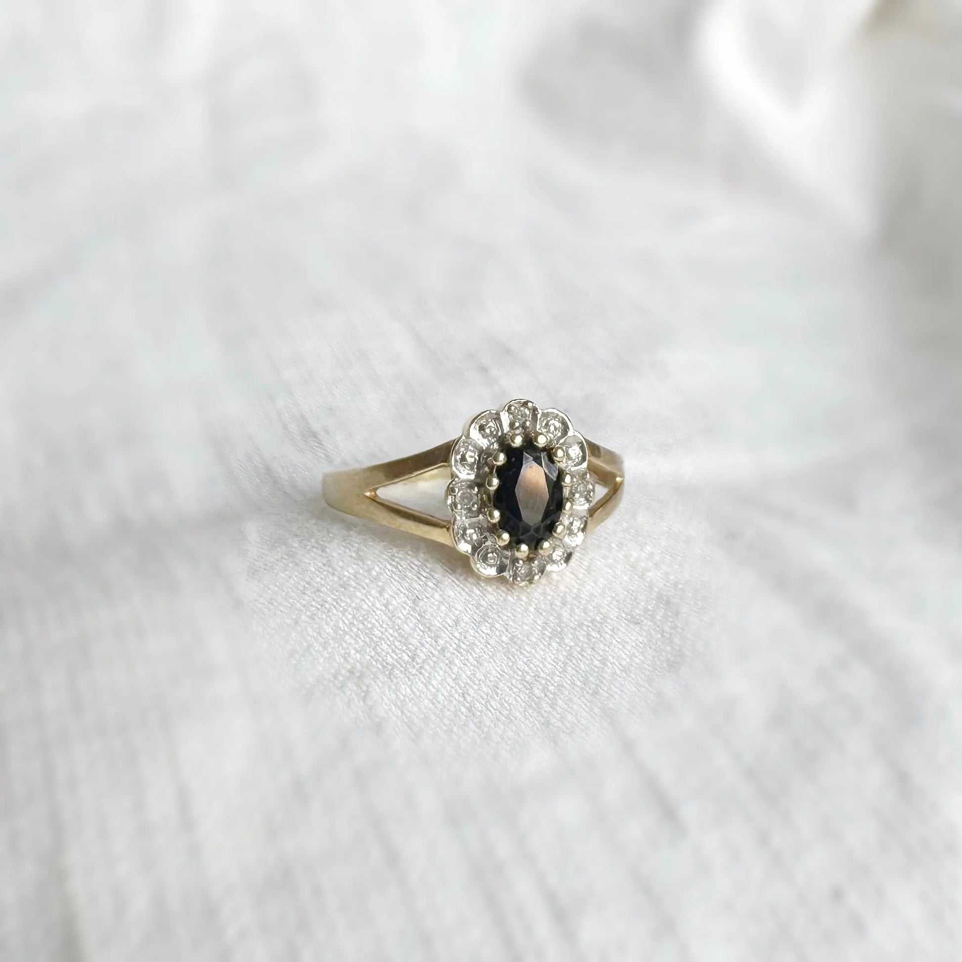 Sybil Sapphire and Diamond Ring Peach and Willow