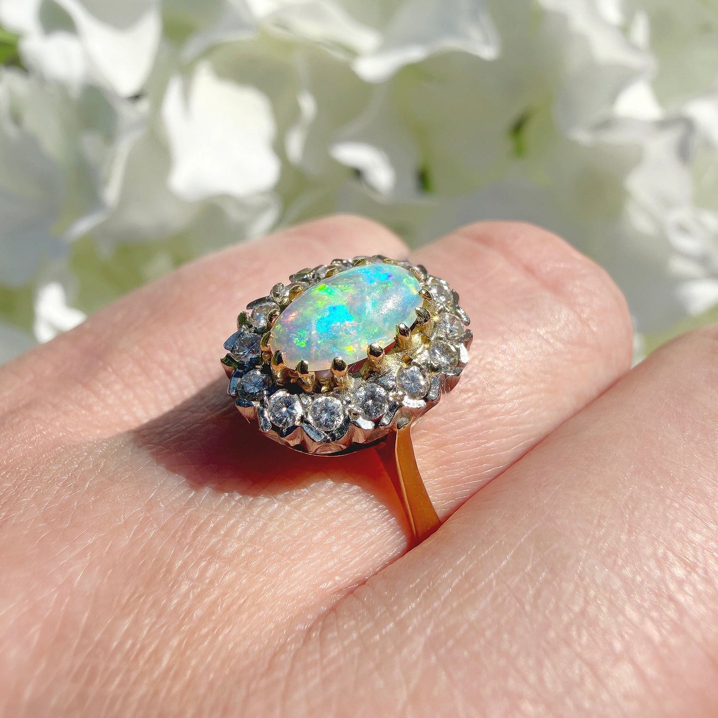 Evelyn 18ct Vintage Opal and Diamond Ring