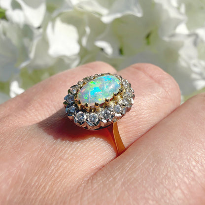 Evelyn 18ct Vintage Opal and Diamond Ring