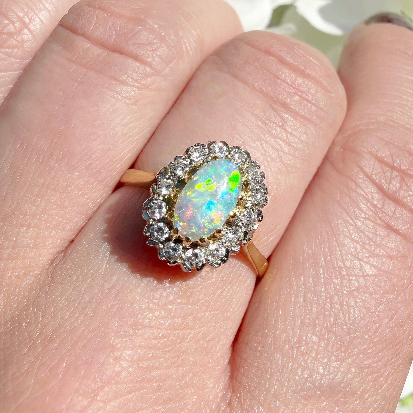Evelyn 18ct Vintage Opal and Diamond Ring