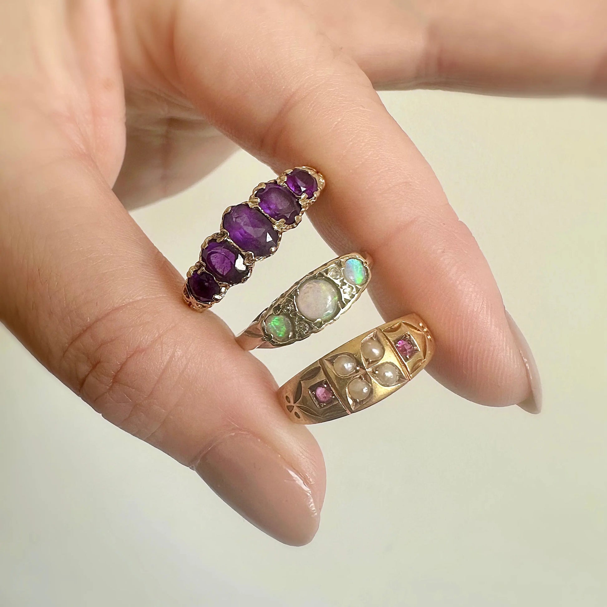 Tallulah Amethyst Ring Peach and Willow