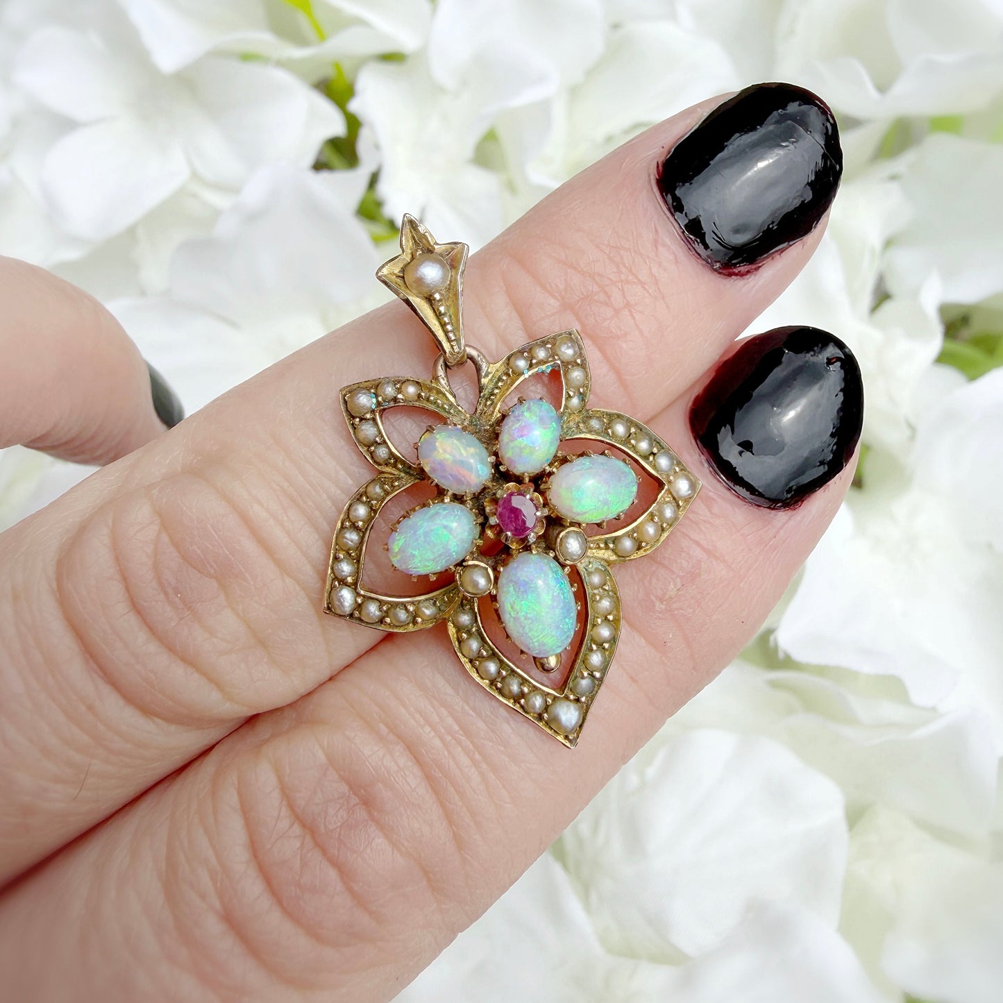 Adaline Art Nouveau Maple Leaf Pendant