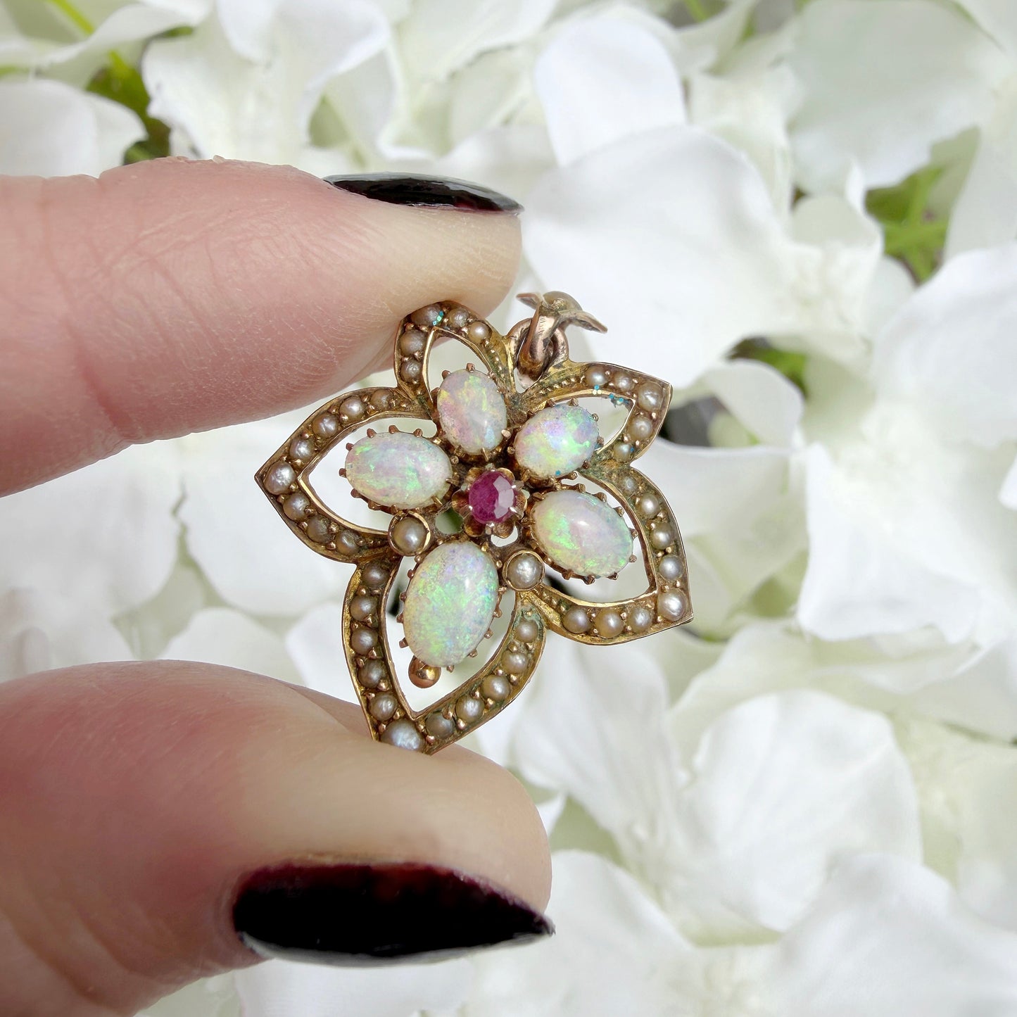 Adaline Art Nouveau Maple Leaf Pendant