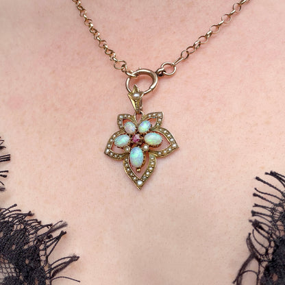 Adaline Art Nouveau Maple Leaf Pendant