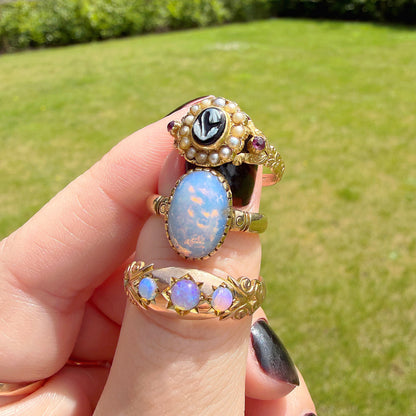 Hattie 9k Victorian Antique Opaline Ring