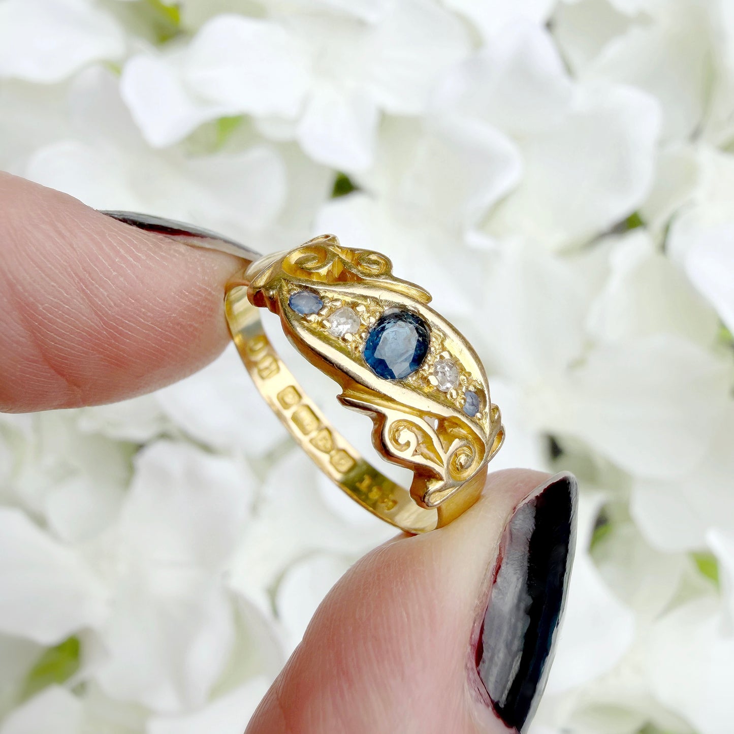Elsie 18k Edwardian Sapphire & Diamond Ring