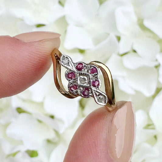 Esme Ruby and Diamond Ring Peach and Willow