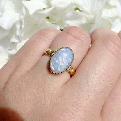 Hattie 9k Victorian Antique Opaline Ring