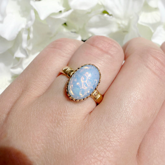 Hattie 9k Victorian Antique Opaline Ring