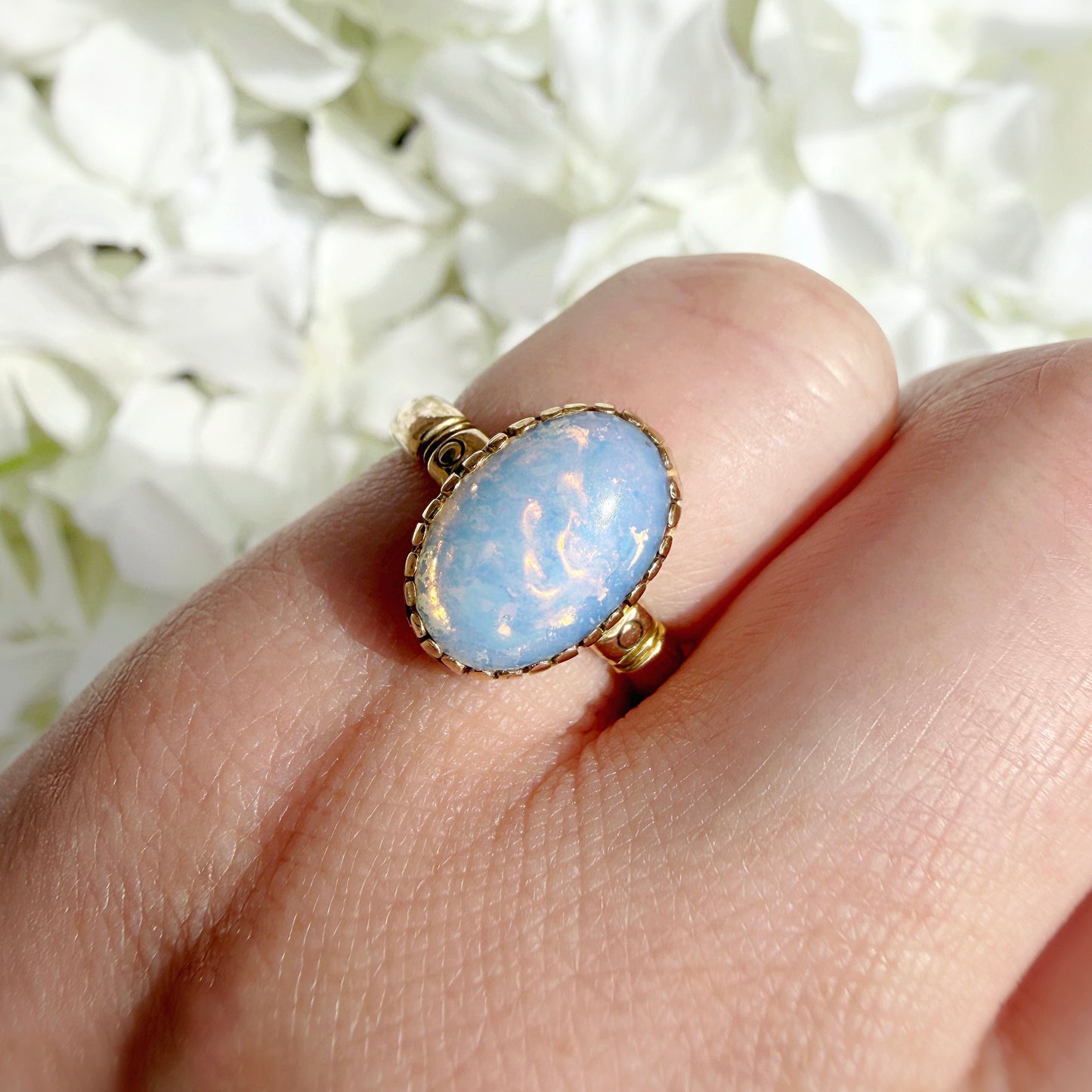 Hattie 9k Victorian Antique Opaline Ring