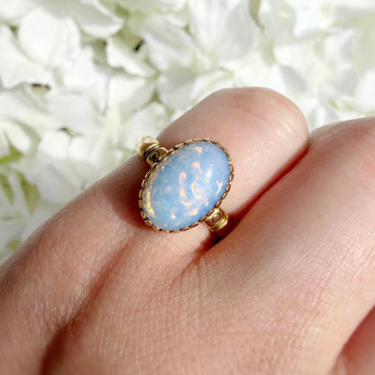 Hattie 9k Victorian Antique Opaline Ring