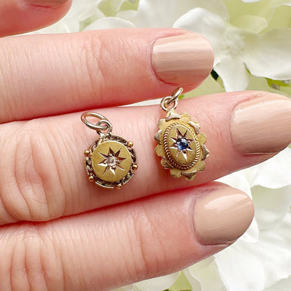 Daisy Victorian Starburst Diamond Charm Peach and Willow