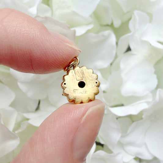 Carmeline Antique 18k Gold Etruscan Diamond Charm