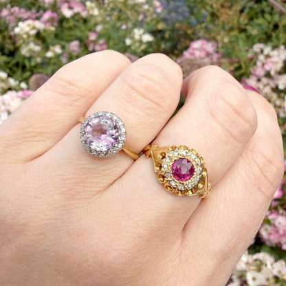 Lucine Victorian 18k Ruby & Old Cut Diamond Ring