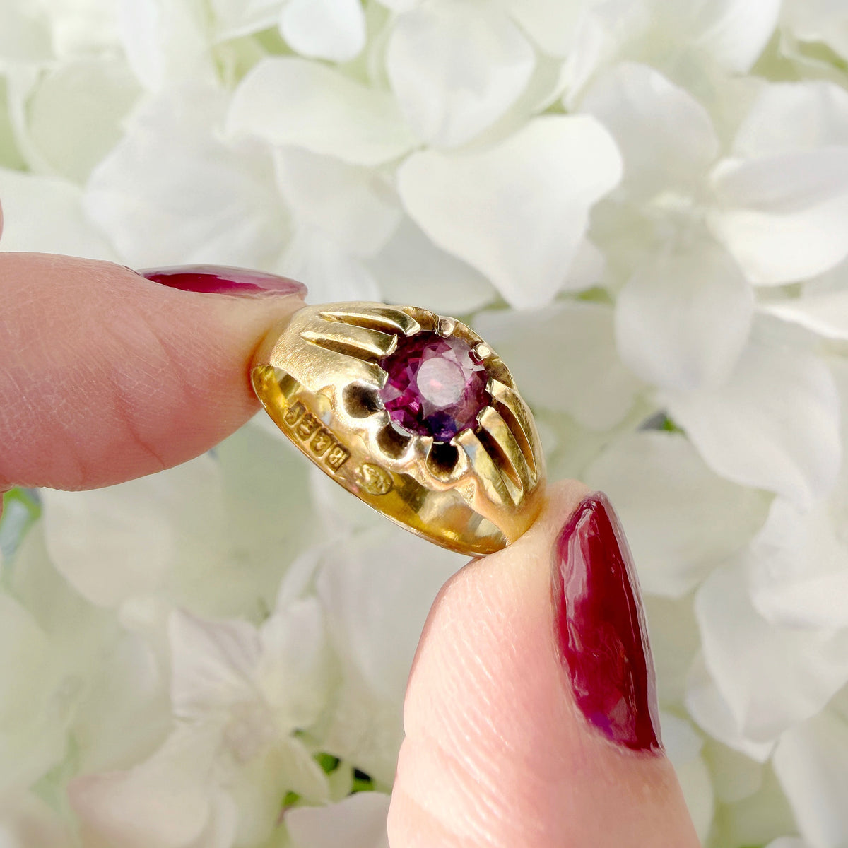 Adaire 18k Victorian Scottish Ruby Belcher Ring