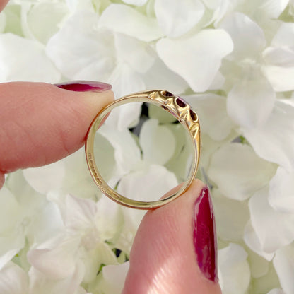 Adaire 18k Victorian Scottish Ruby Belcher Ring