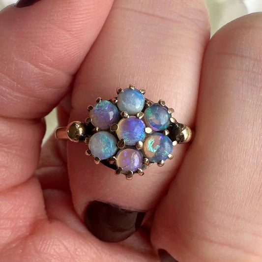 Madison Vintage Opal Cluster Ring Peach and Willow