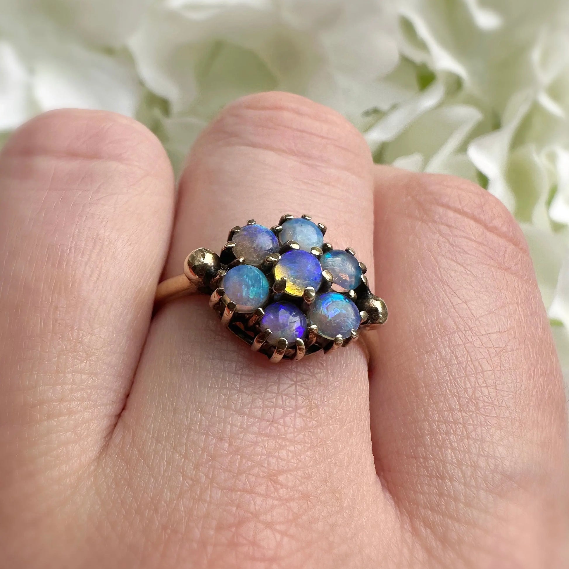 Madison Vintage Opal Cluster Ring Peach and Willow