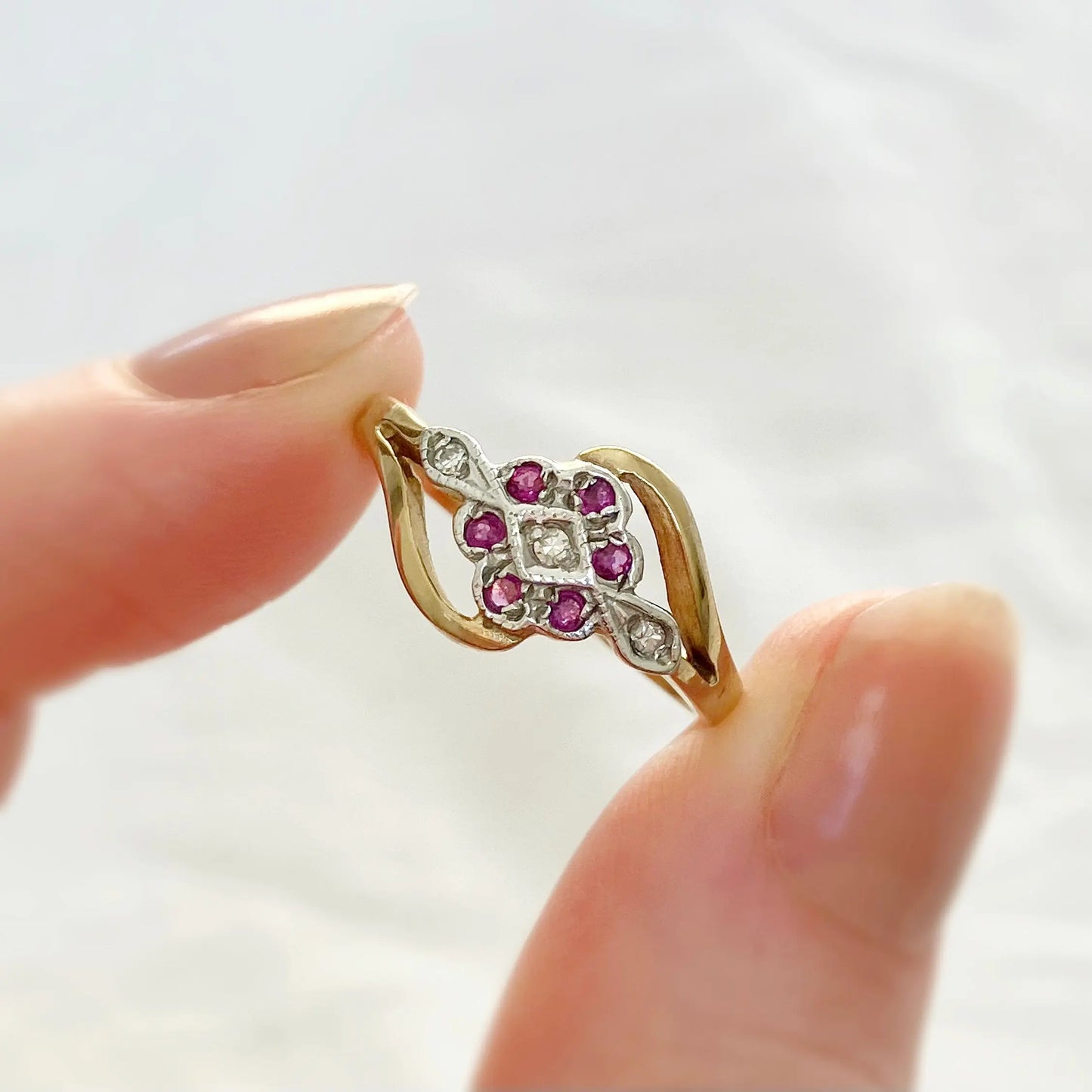 Esme Ruby and Diamond Ring Peach and Willow