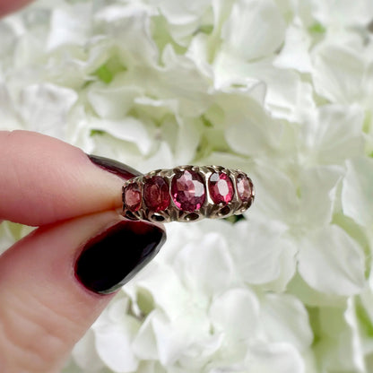 Ophelia 9ct Edwardian Garnet Ring Peach and Willow