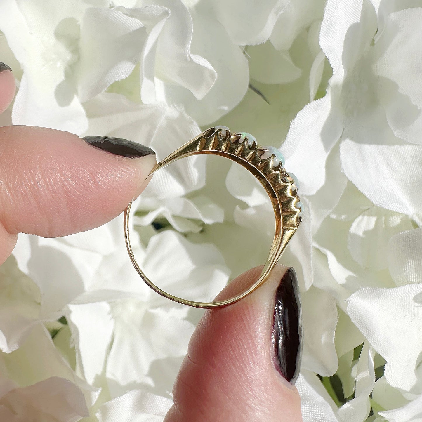 Tabitha 18k Gold Edwardian Five Stone Opal Ring