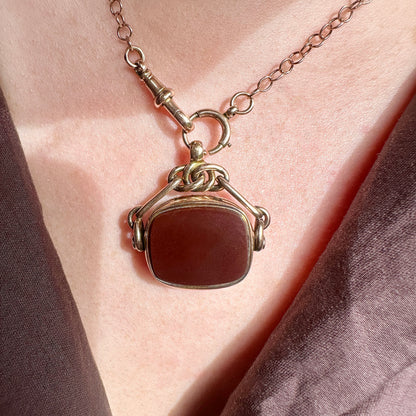 Spencer Heavy 9k Gold Edwardian Bloodstone & Carnelian Spinner Fob