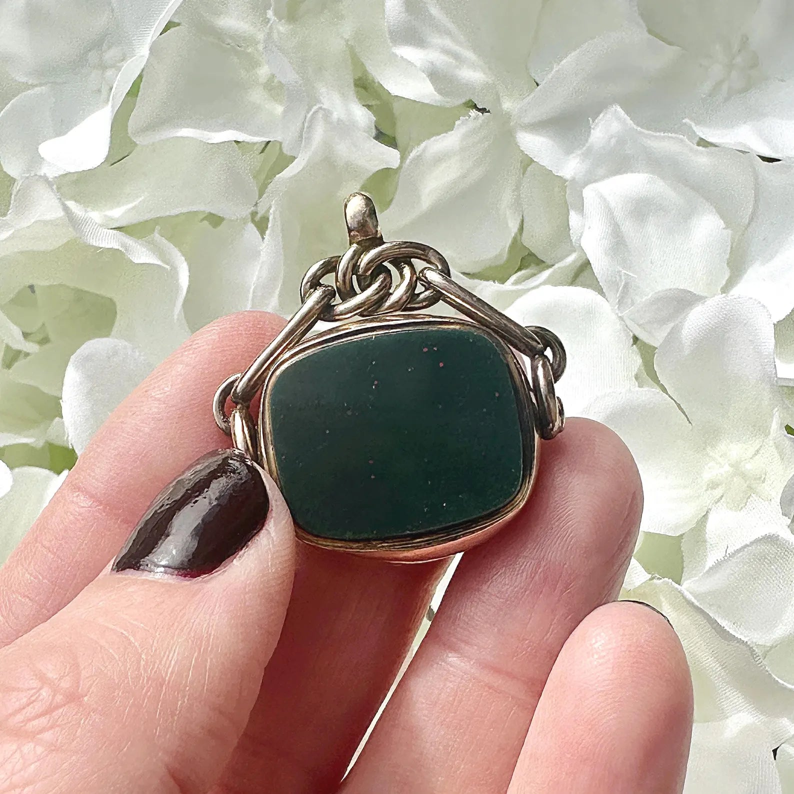 antique Edwardian 9ct gold bloodstone and carnelian spinner fob