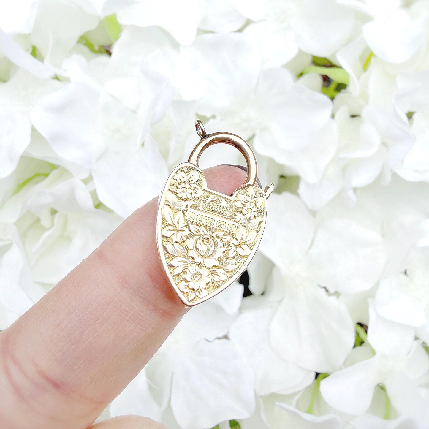 Lettie 9ct Edwardian Heart Padlock Pendant