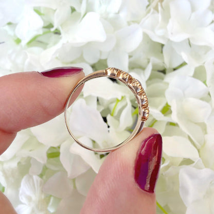 Audrey 9k Vintage Amethyst Five Stone Ring