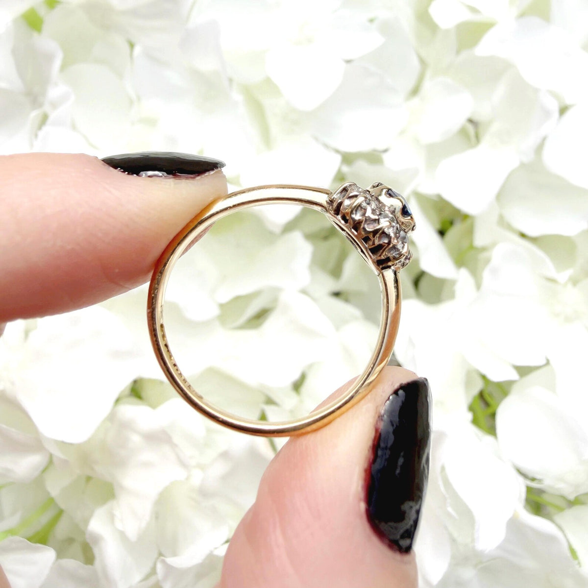 Matilda 18k Edwardian Sapphire and Diamond Halo Ring