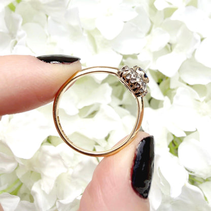 Matilda 18k Edwardian Sapphire and Diamond Halo Ring