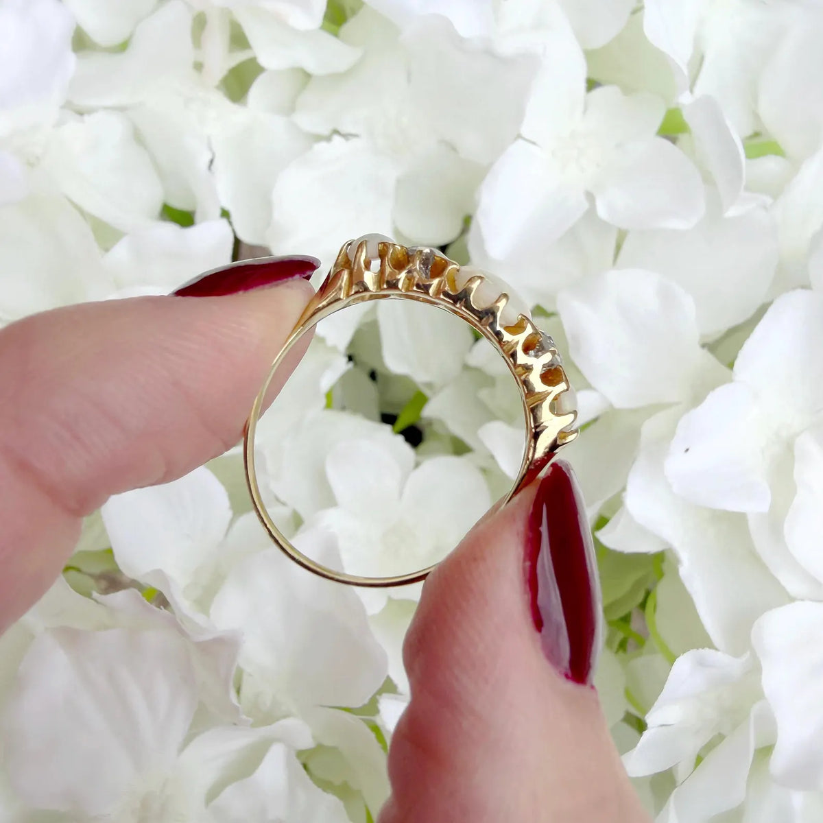 Sophia 18k Victorian Opal and Diamond Ring