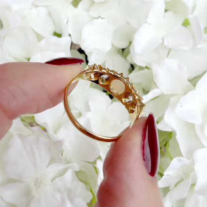 Sophia 18k Victorian Opal and Diamond Ring