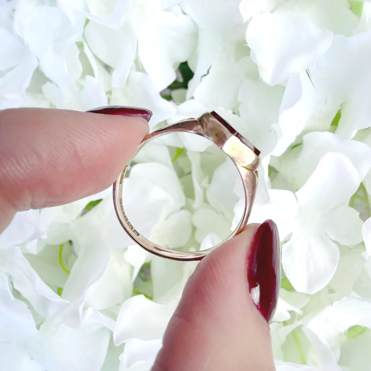 Esther 9k Edwardian Rose Gold Shield Signet Ring