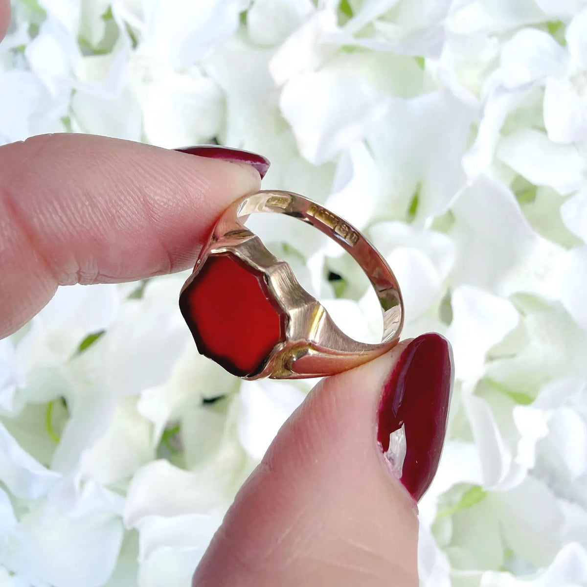 Esther 9k Edwardian Rose Gold Shield Signet Ring