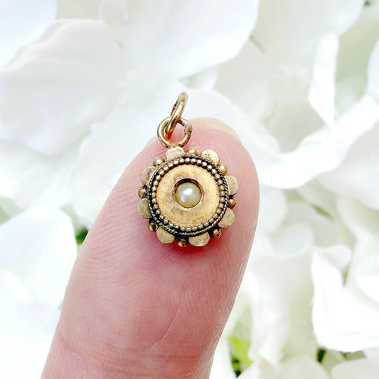 Primrose 15k Converted Antique Pearl Charm