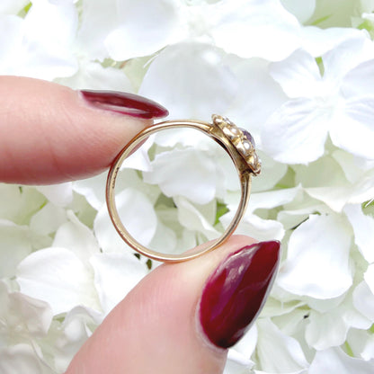 Alice 18k Victorian Amethyst and Pearl Ring