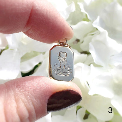 Seraphina 9ct Hand Engraved Heart Crest Pendant