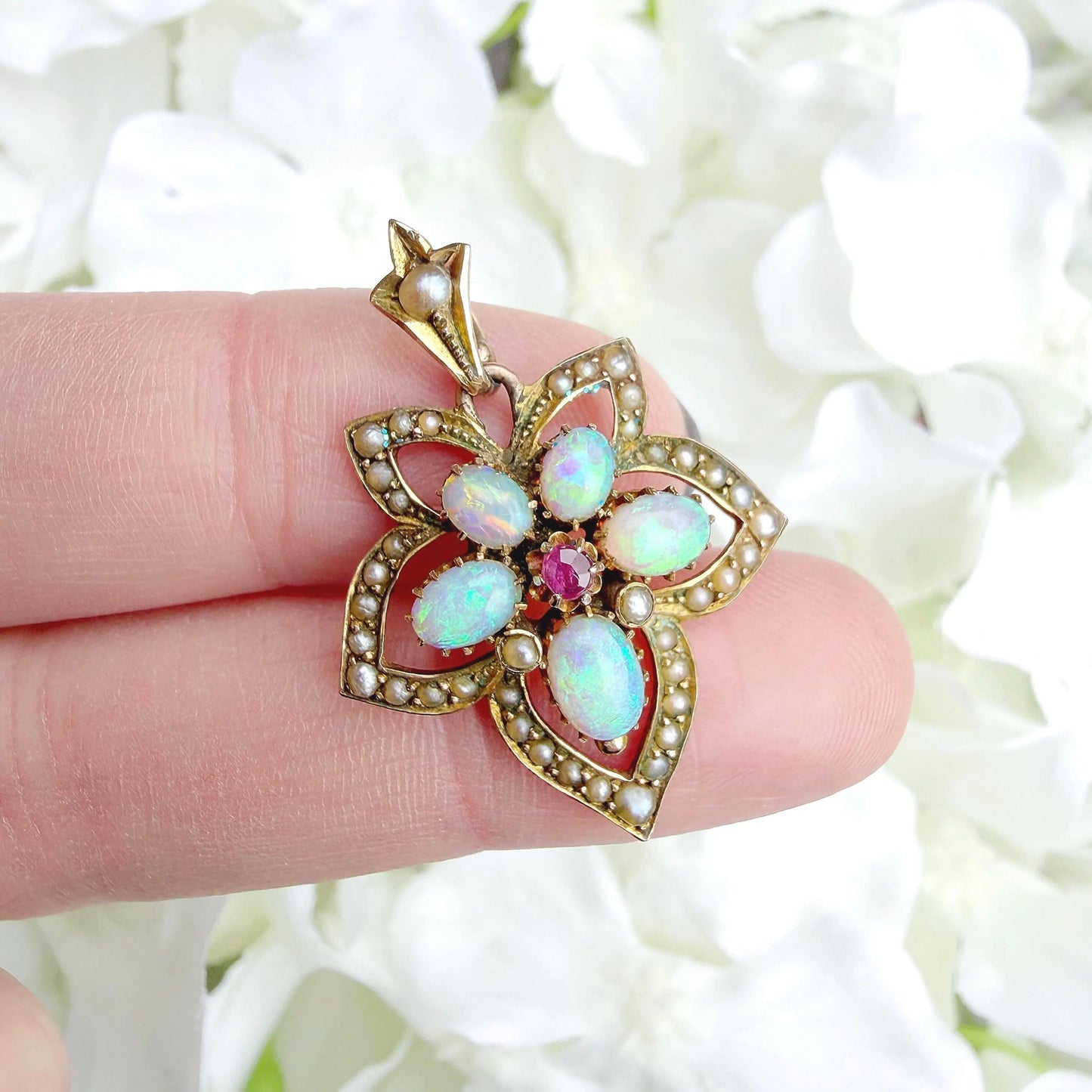 Adaline Art Nouveau Maple Leaf Pendant