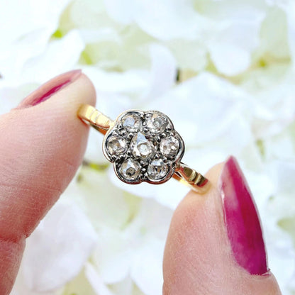 Alma 18k Art Deco Daisy Cluster Ring