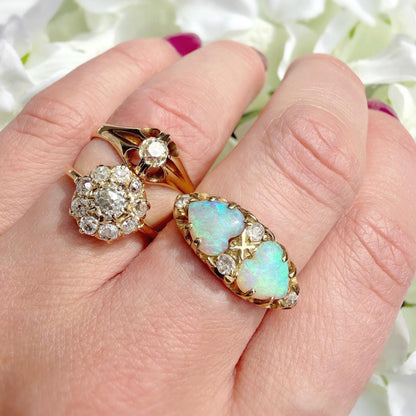 Nora 18k Victorian Diamond Buttercup Belcher Ring
