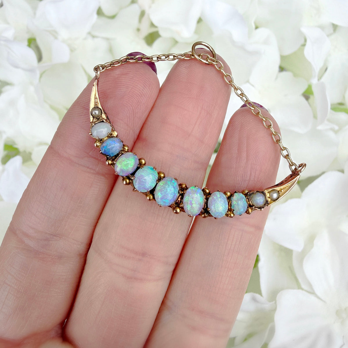 opal moon pendant